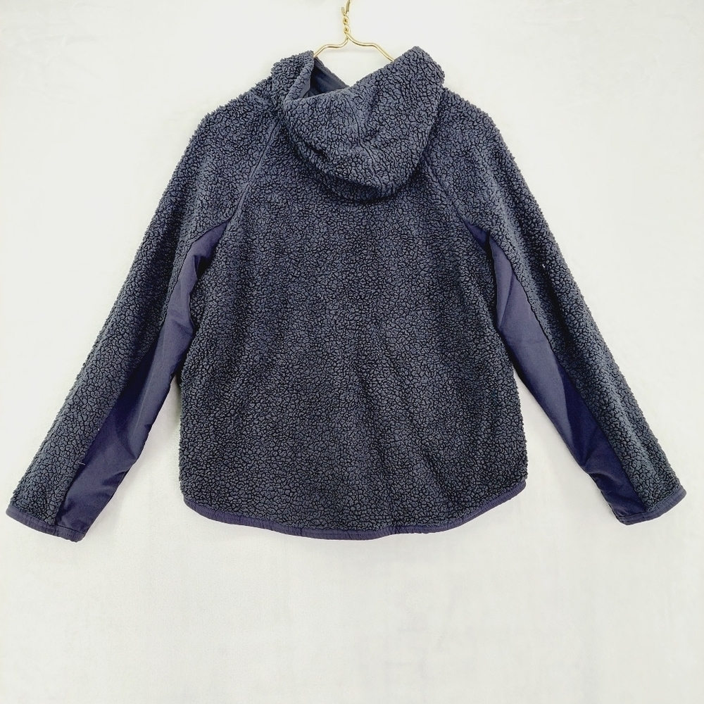 Nike Sweater Womens Black Sherpa Deep Pile Fleece Pullover Hoodie P4292 - Picture 4 of 8